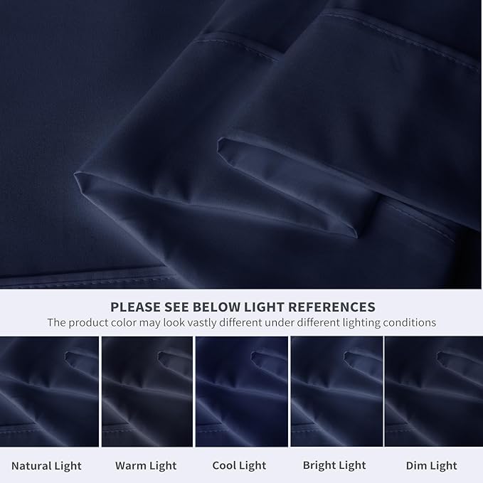 Maple&Stone King Flat Sheet 6 Pack,Premium Soft & Breathable,Brushed Microfiber Fabric,Anti-Shrinkage & Non-Fading,Bulk Flat Sheets Only King Size(Navy)