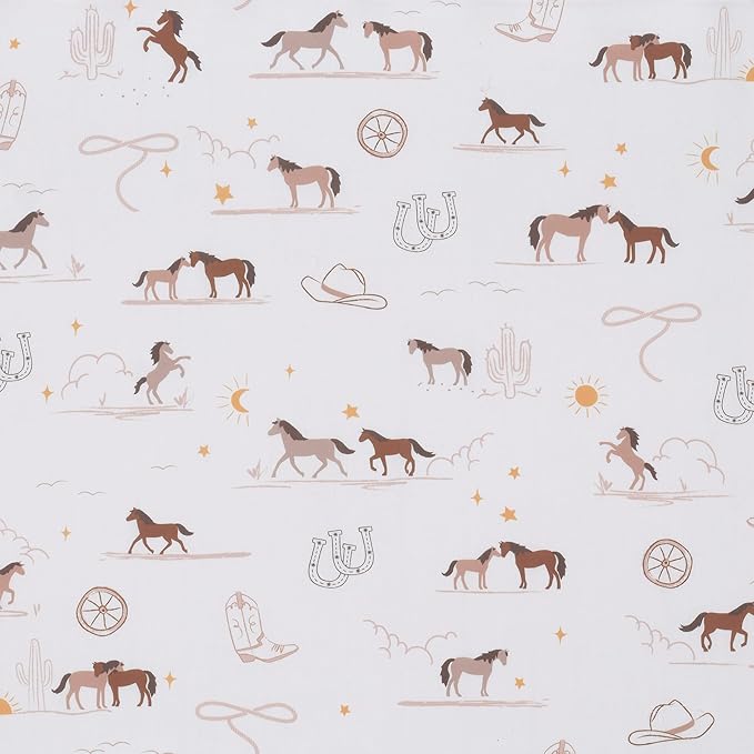 Lambs & Ivy Country Western Breathable 100% Cotton Fitted Crib/Toddler Sheet