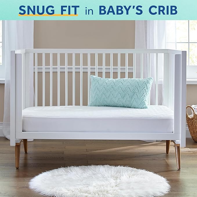 Sealy Baby Butterfly Knit Breathable Crib Mattress, GREENGUARD GOLD Certified, Made in USA, Premium Foam, Washable Easy to Clean Cover, Toddler Bed Fit, Safety & Quality Tested, 52x28"