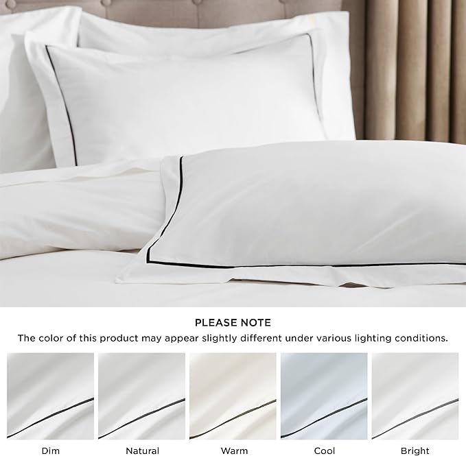 Bedsure Luxury Hotel Duvet Cover King Size, 100% White Cotton Embroidery Bedding Set, Includes 1 Duvet Cover 104x90 Inches with Zipper Closure & 2 Pillow Shams, Comforter Sold Separately