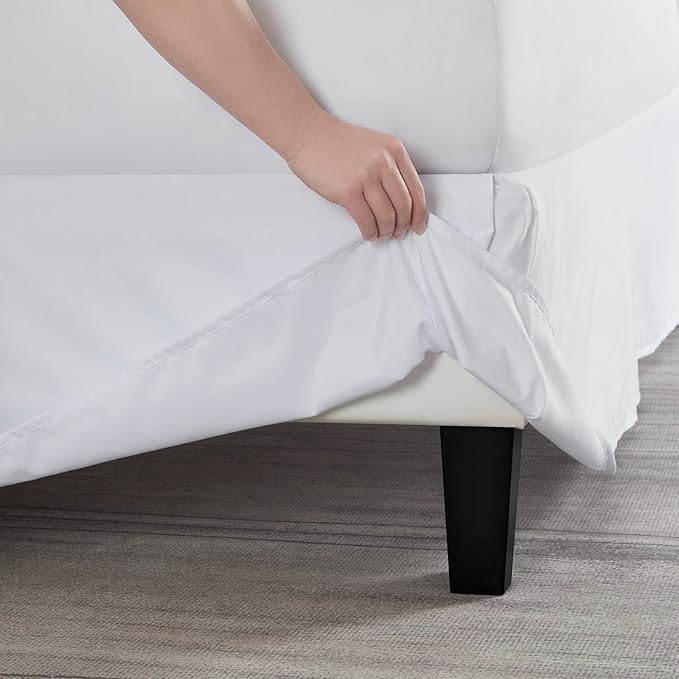 Nestl White Bed Skirt King Size - King Bed Skirt 14 Inch Drop - Brushed Microfiber Bed Skirts - Hotel Quality Pleated Bed Skirt - Shrinkage & Fade Resistant