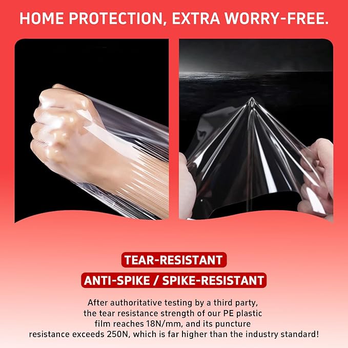 Gooo&Ma 6Mil Thicken Mattress Bag for Moving, Waterproof Zippered Mattress Cover for Storage, Reusable Plastic Encasement, Tear Proof Dust Proof Protection (Red, Twin)
