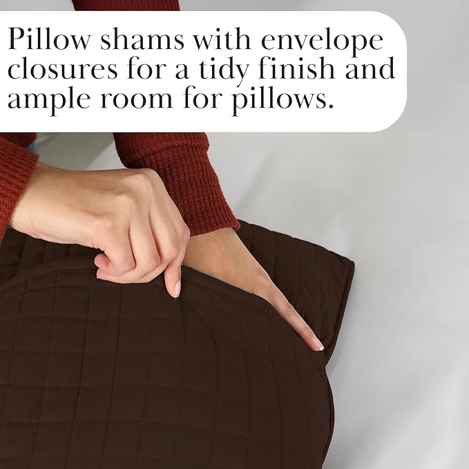Southshore Fine Living, Inc. Twin XL Bedspread Quilt Set, Dorm Room Bedding Essentials, Stain Resistant, Machine Washable Bed Spread, XL/Twin Brown Comforter Set w/Pillow Sham, Chocolate Brown