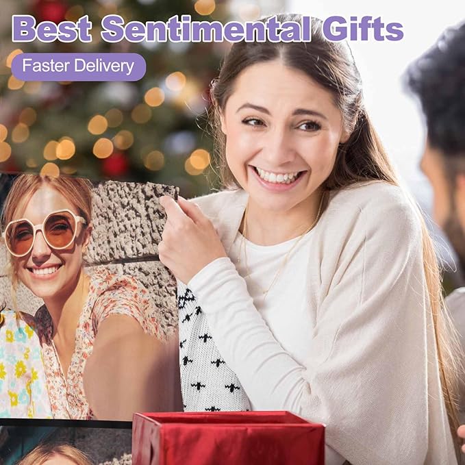 Personalized Blanket with Pictures, 2 Photos Customized Blanket Photo Blankets Customize Personalized Best Friend Sister Pictures Blankets for Family Friend