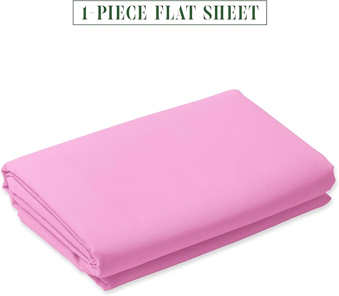 Luxury Flat Sheet on Amazon Elegant Comfort Wrinkle-Free 1500 Premier Hotel Quality 1-Piece Flat Sheet, California King Size, Pink