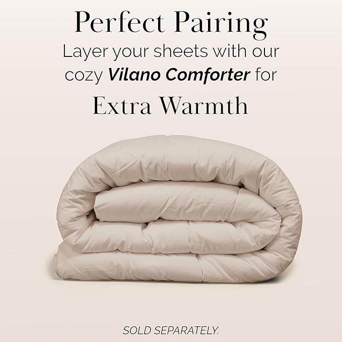 Southshore Fine Living, Inc. 4-Piece King Size Sheets Set, Deep Pocket Bed Sheets, King Size Set with Extra Deep King Size Fitted Sheet, Pleated Flat Sheet and 2 Pillow Cases, Bone Sheets King
