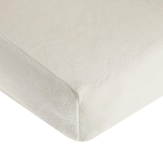 American Baby Company Heavenly Soft Chenille Fitted Crib Sheet 28" x 52", Warm and Cozy Neutral Chenille Sheet, Ivory (Warm Off-White), for Boys and Girls, Fits Crib and Toddler Bed mattresses.