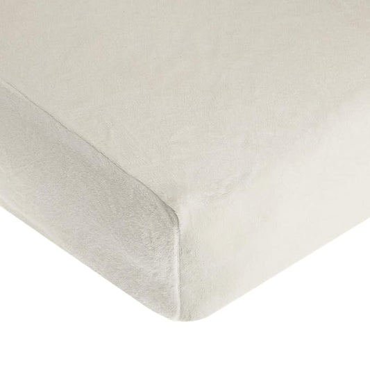American Baby Company Heavenly Soft Chenille Fitted Crib Sheet 28" x 52", Warm and Cozy Neutral Chenille Sheet, Ivory (Warm Off-White), for Boys and Girls, Fits Crib and Toddler Bed mattresses.