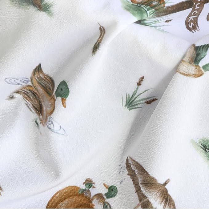 HOMRITAR Baby Blanket for Boys Girls Soft Nursery Minky Toddler Blanket with Double Layer Dotted Backing, Cute Mallard Duck Multicolor Printed 30 x 40 Inch