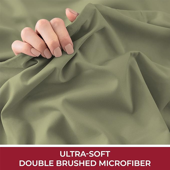 Mellanni California King Fitted Sheet - Iconic Collection Bedding Sheets with up to 16 inch Deep Pocket - Soft & Cooling - Fade & Stain Resistant - 1 PC (Twin XL, Sage)
