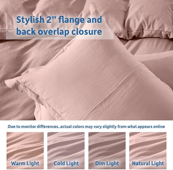 Nestl Blush Pink California King Duvet Cover Sets - Soft Prewashed Cal King Duvet Cover, 3 Piece, with Zipper Closure, 1 Duvet Cover 104x98 inches and 2 Pillow Shams