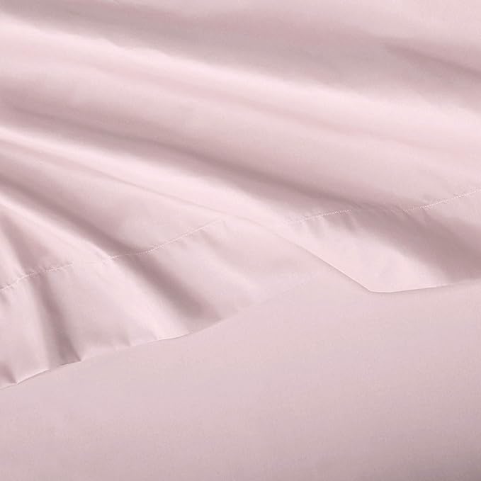 Amazon Basics Kid's Soft,Breathable Microfiber 4-Piece Sheet Set,Full,Light Pink,Solid,(Pack of 4)