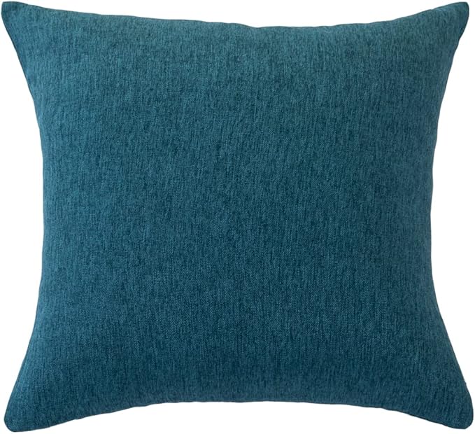 AMBERIS 2 Pillowcases (45×45cm)(Without Insert) Blue, Imitation Linen Decorative 2 Pillowcases (Without Insert) for Home Hotel