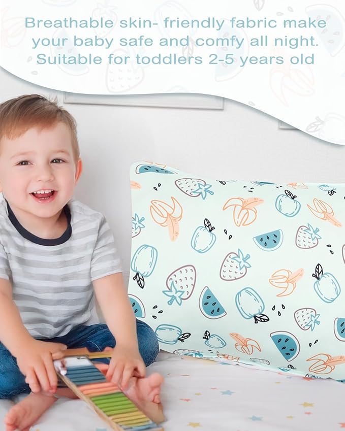 ALVABABY Toddler Pillowcases Stretchy Soft Kids Pillow Cover 2 Pack Fit 13"x 18" or 12"x16" Envelope for Girl Boy Sleepy Travel 2TPE33A