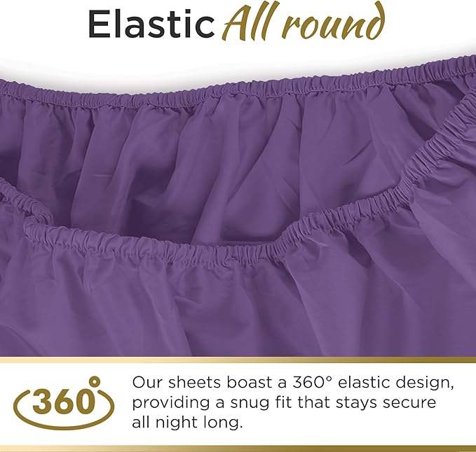 Twin Sheet Set - 1800 Ultra-Soft Microfiber Twin Bed Sheets - Double Brushed - Deep Pockets - Easy Fit – Wrinkle Free - Soft & Comfy 3 Piece Set - Bedding Sheets & Pillowcases (Purple)
