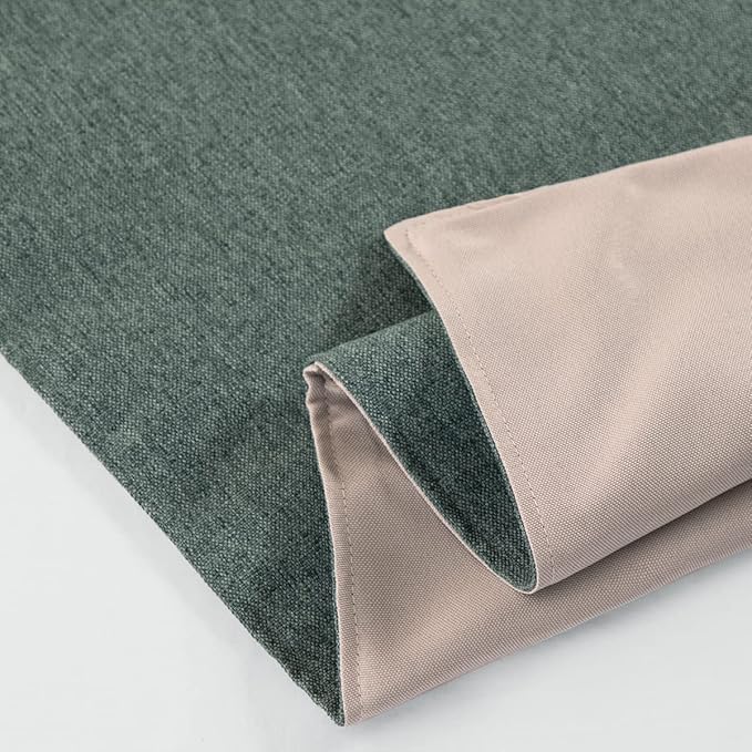 AMBERIS Bed Runner Blue-Green, Imitation Linen Decorative Bed Scarf for Home Hotel (Pillowcases Sold Separately)