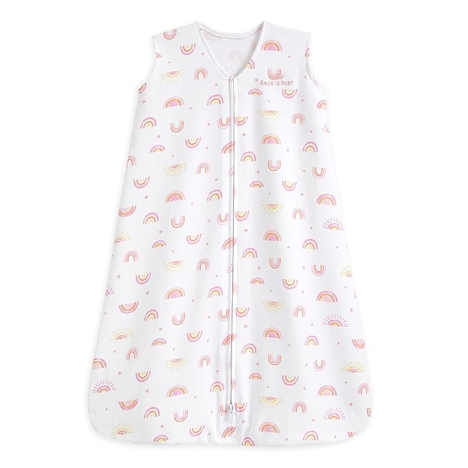 HALO SleepSack, 100% Cotton Wearable Blanket, Swaddle Transition Sleeping Bag, TOG 0.5, Sunshine Rainbows, Large, 12-18 Months