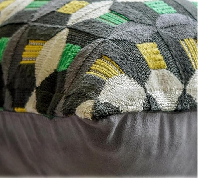 The HomeCentric Green Bed Runner for King/Queen/Twin Velvet Decorative Bed Scarf 53"x18" Bed Runner Without Pillow Cover, Geometric Bed Scarf Bedroom Décor Accent - Green Patterns
