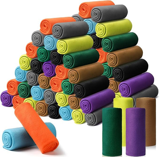 Kinlop 40 Packs Fleece Blanket Bulk 60 x 50 Inch Soft Lightweight Fleece Cozy Blanket Warm Throw Plush Pet Throw for Bed Couch Sofa Home Office Wedding Gifts Travel Camping(Fresh Color,80 Packs)