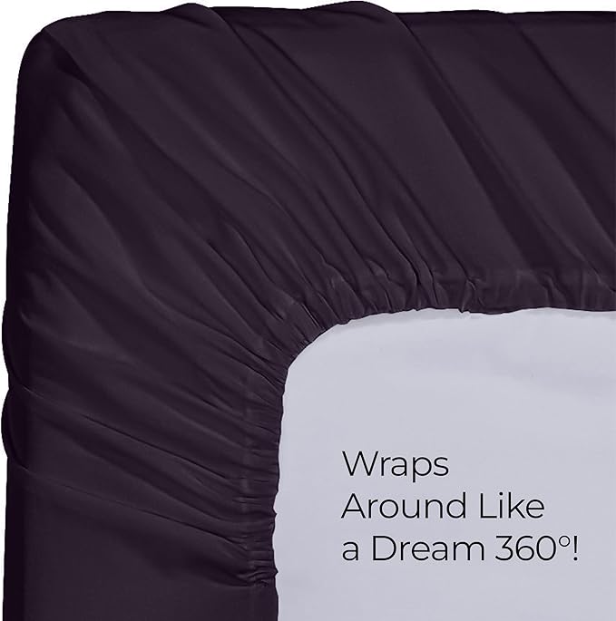 Utopia Bedding King Fitted Sheet - Bottom Sheet - Deep Pocket - Soft Microfiber - Shrinkage and Fade Resistant - Easy Care -1 Fitted Sheet Only (Purple)