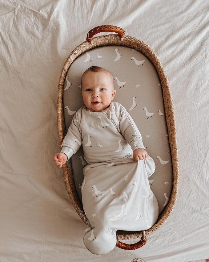 GUNAMUNA Long-Sleeve Transitional Swaddle Sleep Bag 1.0 TOG – Soothes Infants 3-6 Months, Easy Diaper Changes with WONDERZiP