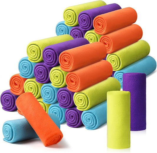 Kinlop 40 Packs Fleece Blanket Bulk 60 x 50 Inch Soft Lightweight Fleece Cozy Blanket Warm Throw Plush Pet Throw for Bed Couch Sofa Home Office Wedding Gifts Travel Camping(Bright Color,40 Packs)