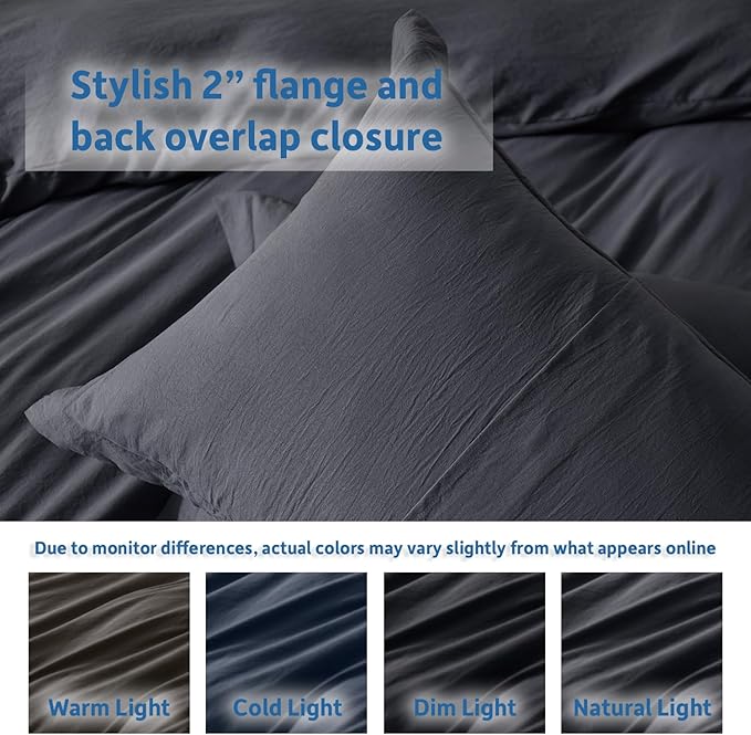 Nestl Grey Duvet Cover King Size - Soft Prewashed King Duvet Cover Set, 3 Piece, with Zipper Closure, 1 Duvet Cover 104x90 inches and 2 Pillow Shams