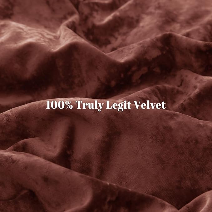 PHF Truly Velvet Duvet Cover Set Twin Size, 2pcs Ultra Soft Breathable Comforter Cover Set, Luxury Cozy Flannel Duvet Cover with Pillow Shams Bedding Collection, 68" x 90", Burgundy/Rust Red