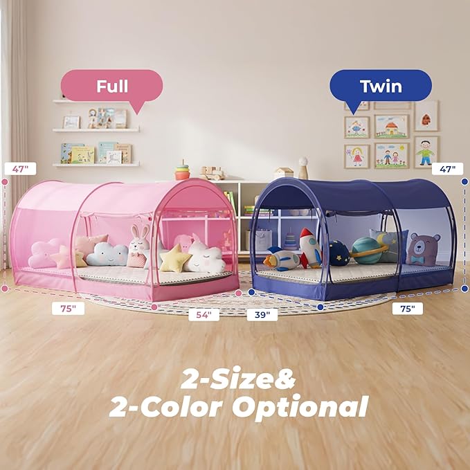 LEEDOR® Bed Tent Dream Tents Bed Canopy Shelter Cabin Indoor Privacy Warm Breathable Pop Up Twin/Full/Queen for Kids and Adult Patent Pending(Mattress Not Included)