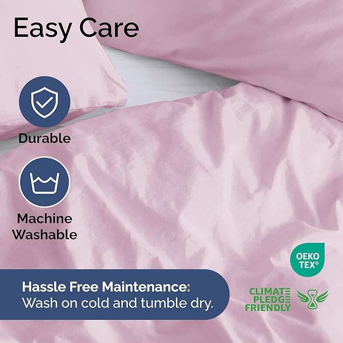 Duvet Cover Queen Size - Extra Soft Queen Size Duvet Cover - Lightweight & Breathable - Easy Care & Fade Free with Zipper Closures & Ties - 90" x 90" Inches - (Light Pink) Comforter Not Included