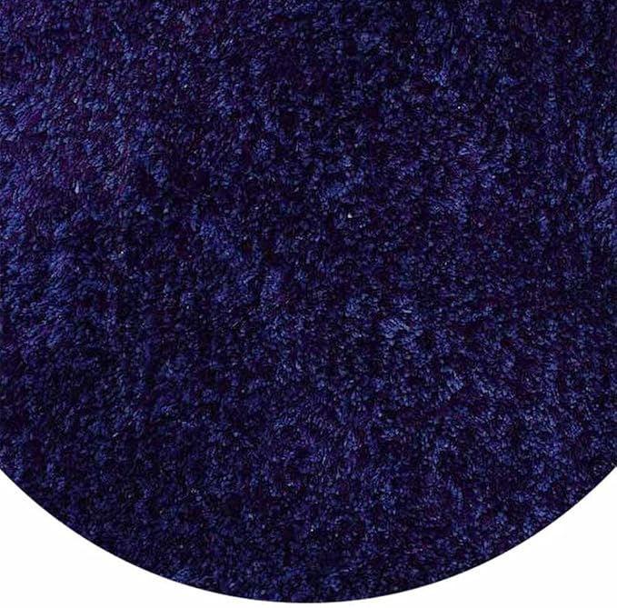 Hand Tufted SHAG Polyester ECO-Friendly Area Rugs - 10'x10', Round, Blue, Solid Plain Design, High Pile Thick Handmade Anti Skid Area Rugs for Living Room, Bed Room K00111