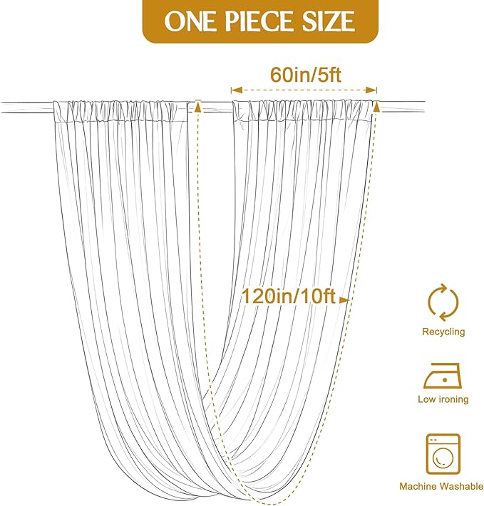 40ft×10ft White Ceiling Drapes for Weddings Events Wrinkle-Free Polyester Ceiling Backdrop for Ten Canopy Church Stage Bedroom Decor 8 Panels 5×10ft