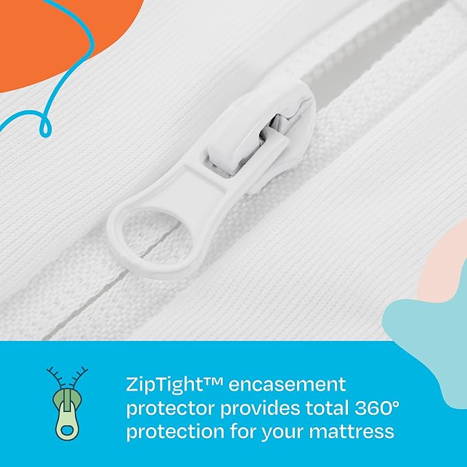 Linenspa Zippered Mattress Encasement – Full XL Size Waterproof Mattress Protector – Quiet Cover & Complete protection – Dorm Room Essentials, White