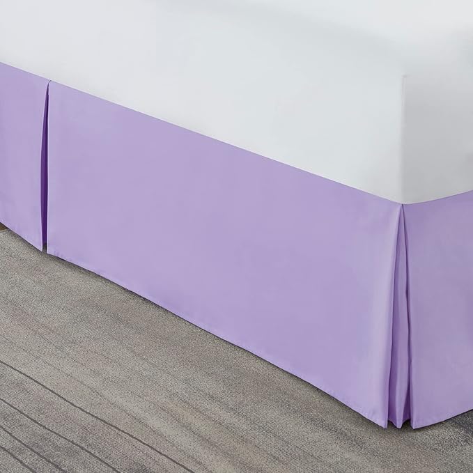 Nestl Lavender Bed Skirt Queen Size - Queen Bed Skirt 14 Inch Drop - Brushed Microfiber Bed Skirts - Hotel Quality Pleated Bed Skirt - Shrinkage & Fade Resistant
