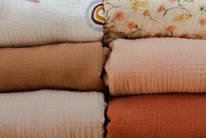 Little Jump Muslin Baby Blankets for Girls, Large 47" x 47" Cotton Crib Blanket for Baby Infant Toddler, Soft Breathable and Lightweight Toddler Quilt for Girls (Peach Floral)