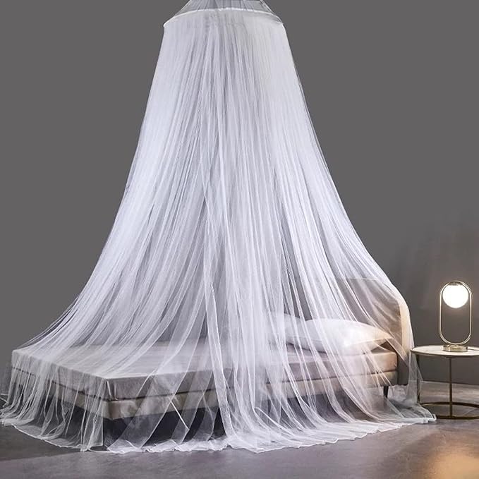 Comtelek Mosquito Net Bed Canopy for Girls,King Canopy Bed Curtains Full Queen Size from Ceiling,Dome Mosquito Netting Bed Tent Twin Girls Princess Canopy Bed White Decor for Baby Crib
