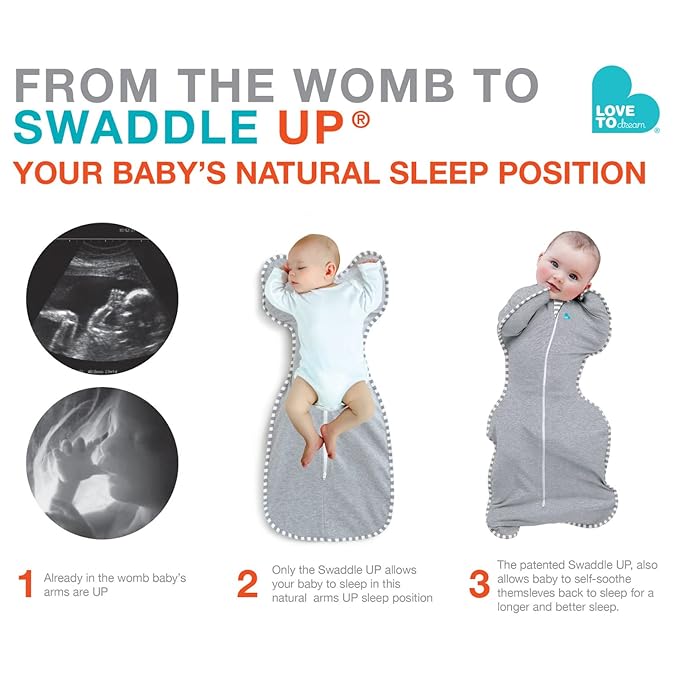 Love to Dream Swaddle UP Extra Warm 3.5 TOG, Olive, Medium, 13-19 lbs, Dramatically Better Sleep, Allow Baby to Sleep in Preferred Arms Up Position for Self-Soothing, Snug Fit Calms Startle Reflex