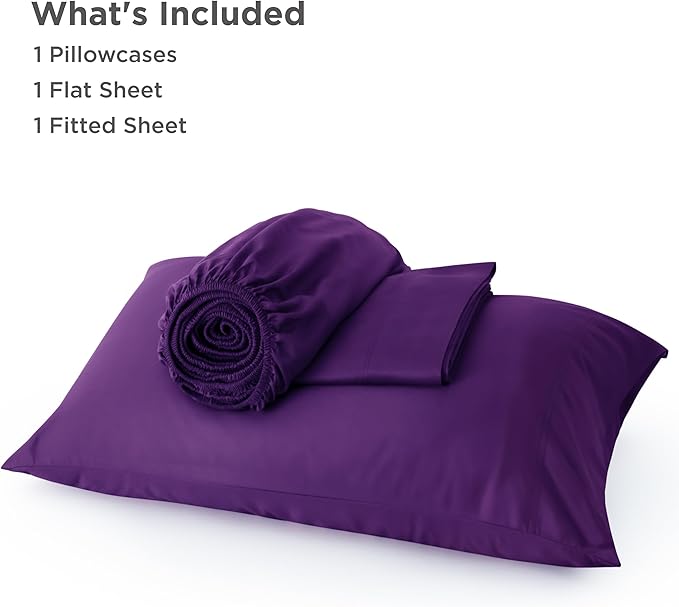 Bedsure Cooling Sheets Twin XL, Rayon Derived from Bamboo, Breathable & Soft Twin XL Sheet Sets, Deep Pocket Up to 16 Inches, Hotel Luxury Silky Dorm Bedding for Hot Sleepers, Plum