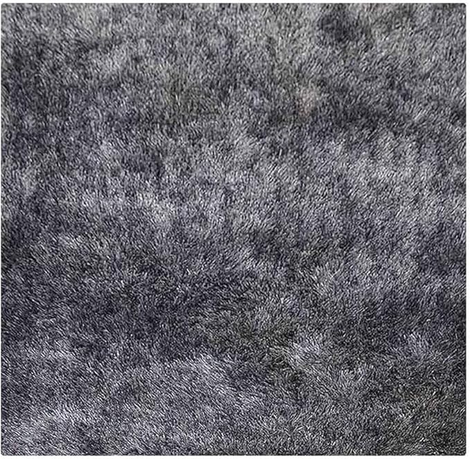Rugsotic Carpets Hand Tufted SHAG Polyester ECO-Friendly Area Rugs - 10'x10', Square, Gray White, Solid Plain Design, High Pile Thick Handmade Anti Skid Area Rugs for Living Room, Bed Room K00111