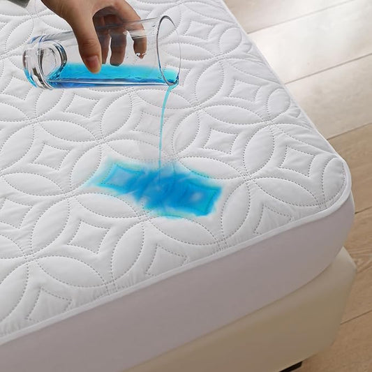 FELTYBED Twin Size Waterproof Mattress Protector, Soft Breathable Bed Mattress Cover with Deep Pocket 6"- 15", Noiseless & Washable Mattress Pad Cover for Bedroom (White, Twin)
