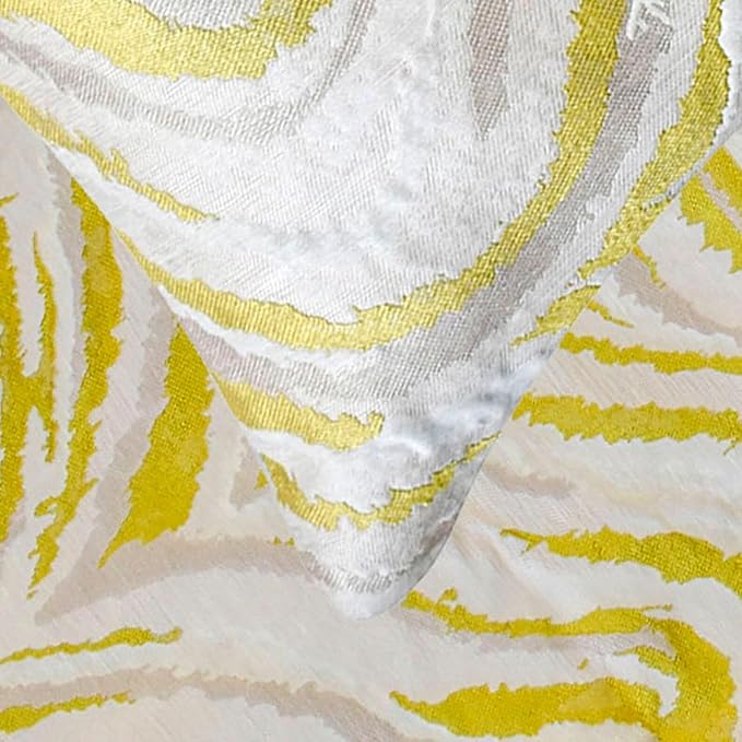 The HomeCentric King/Queen/Twin Yellow & Grey Decorative Bed Runner CA King 86"x18" Bed Runner Without Pillow Cover, Abstract Wave Pattern Bed Scarf on Jacquard Fabric - Yellow Whirls