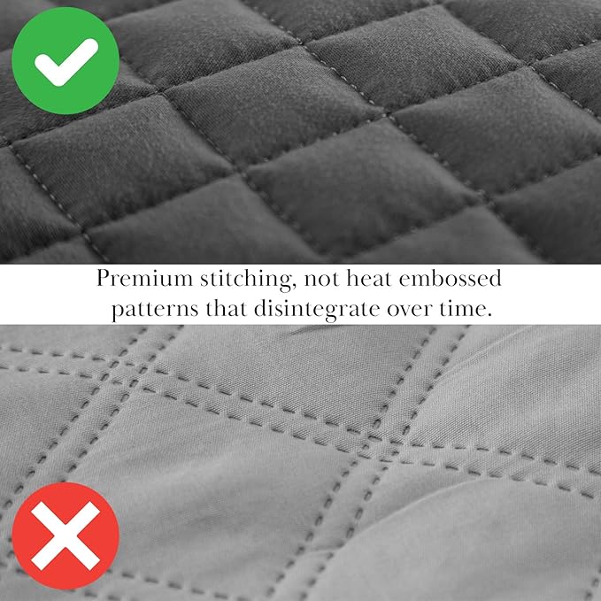 Southshore Fine Living, Inc. Summer Bedspreads, Queen Size Set, Full/Queen Quilt Bedspread with 2 Matching Pillow Shams, Soft Microfiber Lightweight Quilts Coverlet, Easy Care, Slate Grey