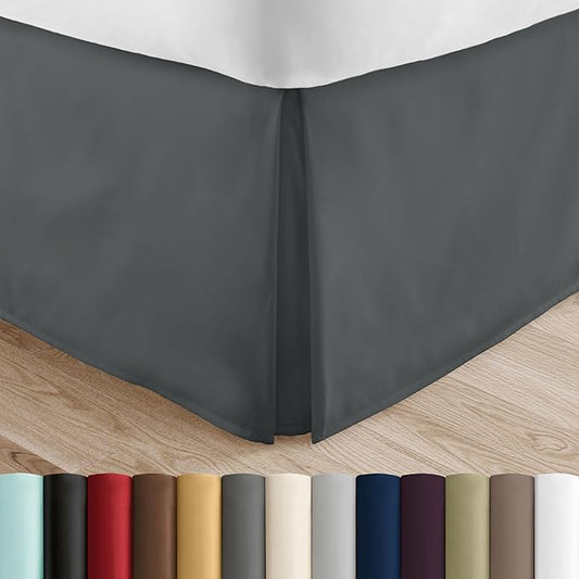 Linen Market Bed Skirt - Ultra Soft Microfiber - Easy Fit with 14 Inch Tailored Drop - Hotel Quality, Shrinkage & Fade Resistant - Bed Cover - Full Size Bed Skirts - Bedroom Décor - (Full, Gray)