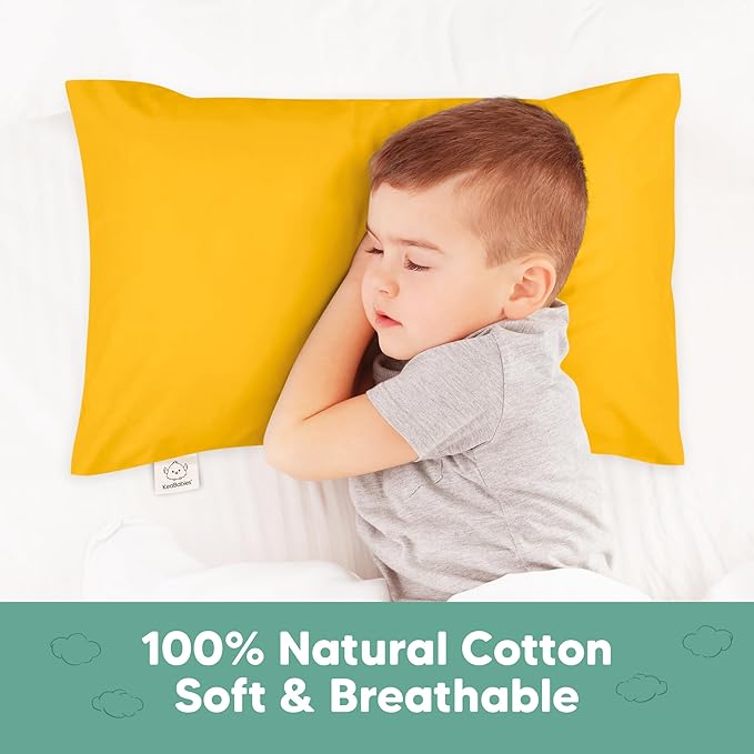 KeaBabies Toddler Pillowcase 13x18 – 2-Pack Organic Cotton Toddler Pillowcase for Kids, Boys, Girls, Soft & Durable Cotton Cover for Miniature Sleepy Pillows,Cute,Pillow Sold Separately (Construction)