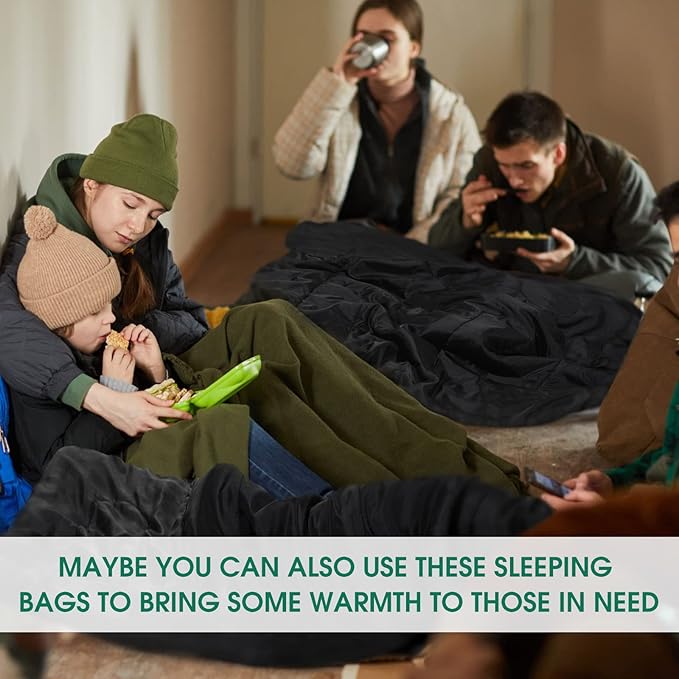 Tudomro 16 Pack Winter Camping Sleeping Bags Bulk for Homeless Adults Cold Weather Lightweight Waterproof Compact Backpacking Sleeping Bag Gifts for Travel Hiking Christmas
