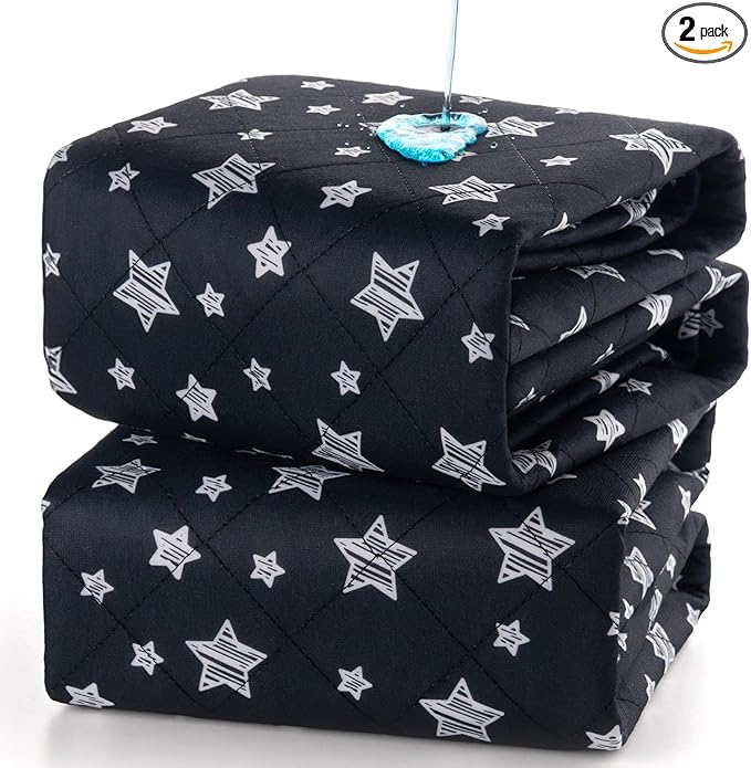 Waterproof Bed Pads Washable, Absorbent Chuck Pads Non Slip for Incontinence, Washable Pee Pads for Dogs, Waterproof Mattress Protector for Seniors, Bedwetting Kids, Hospitals, Pets, 34"x52" 2 Pack