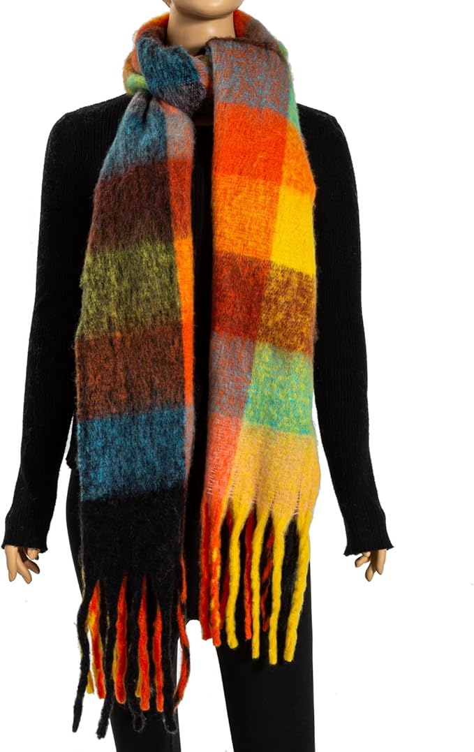 Winter Women Chunky Scarf Warm Blanket Big Thick Large Oversized Wrap Colorful Long Solid Scarves