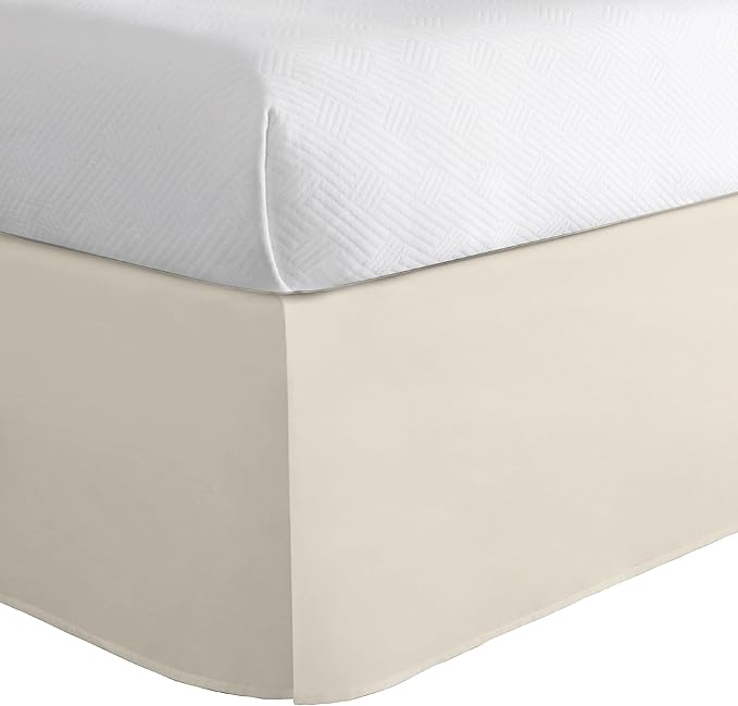 Today’s Home Classic Tailored Bed Skirt Dust Ruffle, Cotton Blend Design, 14" Drop Length, Queen, Buttercream