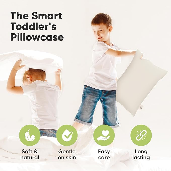 KeaBabies Toddler Pillowcase 13"x18" - Organic Cotton Toddler Pillowcase for Kids, Boys, Girls, Soft & Durable Cotton Cover for Miniature Sleepy Pillows, Cute Colors, Pillow Sold Separately (Clay)