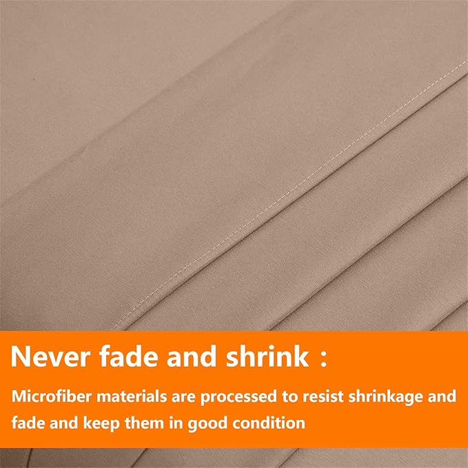 TAIMIT Beige Twin Size Comforter Set - 5 Pieces, Bed in a Bag Bedding Sets with All Season Soft Quilted Warm Fluffy Reversible Comforter,Flat Sheet,Fitted Sheet,1 Pillow Shams,1 Pillowcases